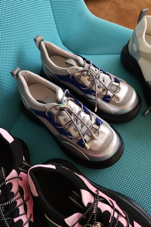 통굽 하트 끈 오버 아웃솔 스니커즈 4.5cm 3컬러