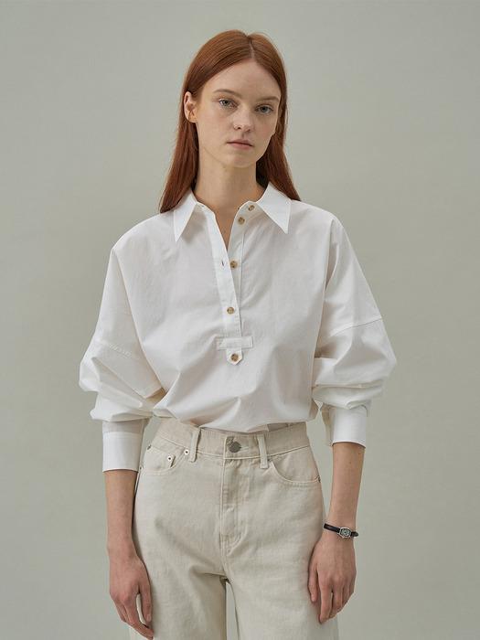 Detail Half Opening Shirt[LMBDSPSH308]-Ivory