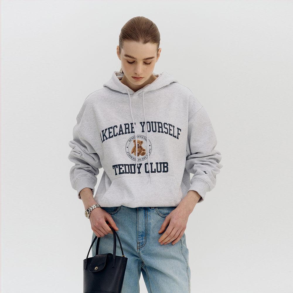 UNISEX TEDDY CLUB HOODIE LIGHT MELANGE GREY_UDTS2A104G1