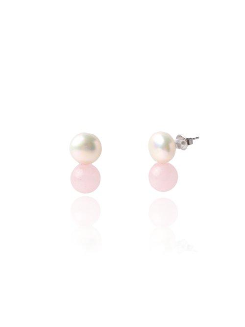 11mm 담수 진주 장미석 눈사람 귀걸이