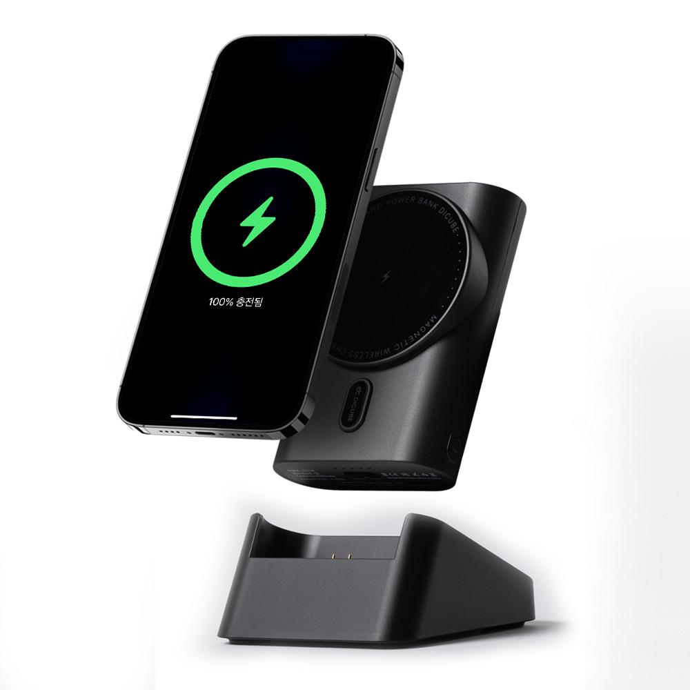 맥세이프 거치형 보조 배터리 고속 무선 충전기 15W 6000mAh