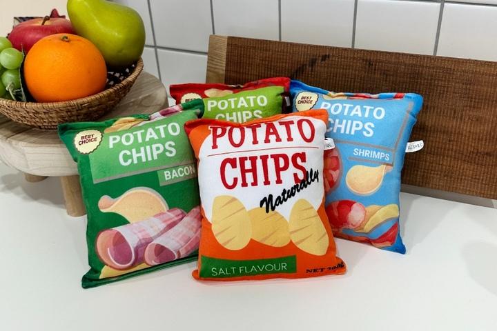 반려동물 삑삑이 인형 강아지 장난감 포테이토칩 4종 세트