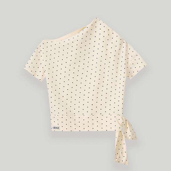 Ivory Dot One-Shoulder Strap Top