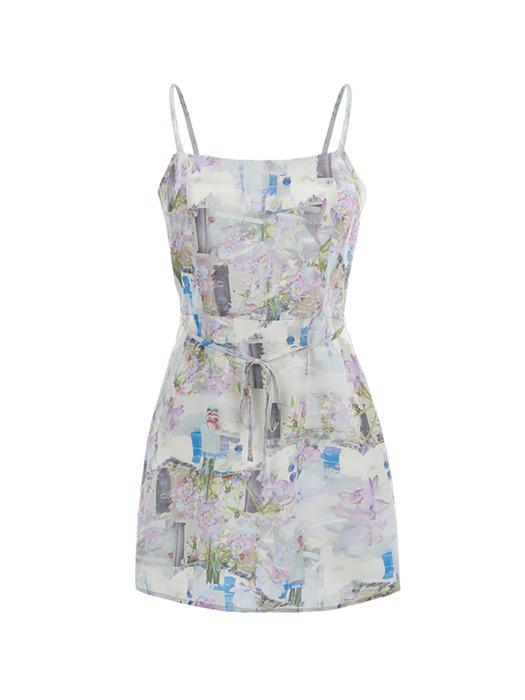 Summer Santa Dress _ Pastel Printed Mini Dress