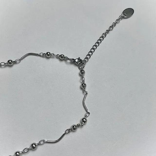 실버 볼 웨이브 목걸이
