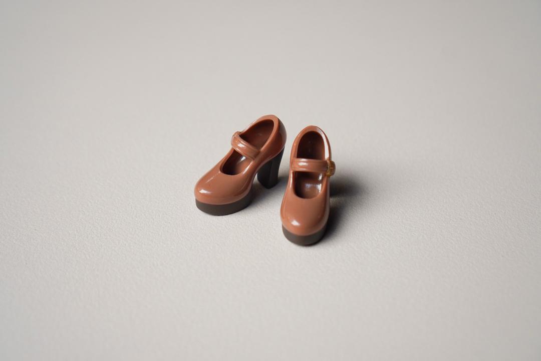 일본 오비츠 1/6 여 신발 - 통굽 하이힐 브라운 22 24 26 27 용 육일돌 슈즈