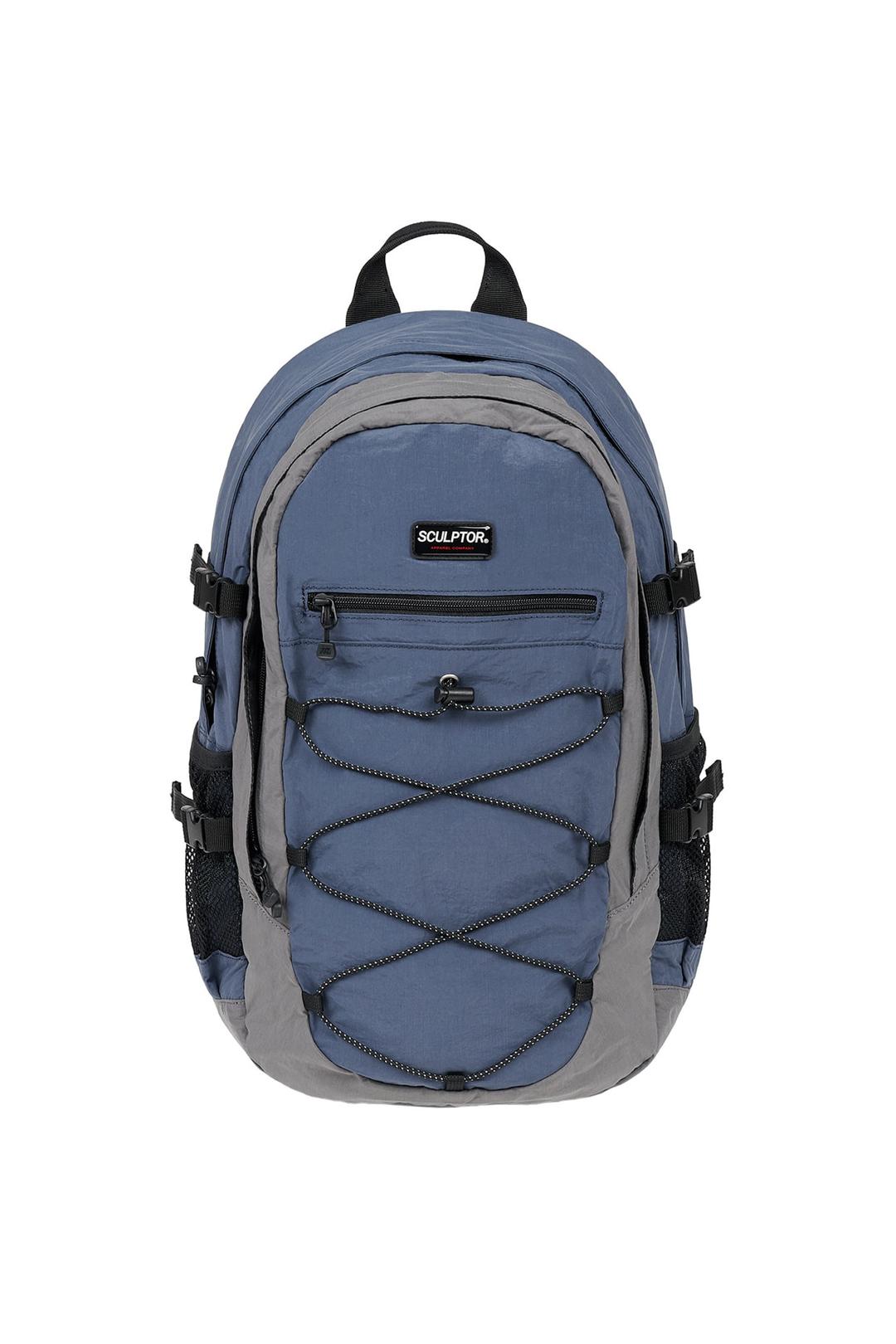 Nylon String Rucksack Blue/Gray