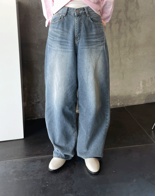 *주문폭주* 추천! 아이딜 와이드 워싱 데님 pants (2color)