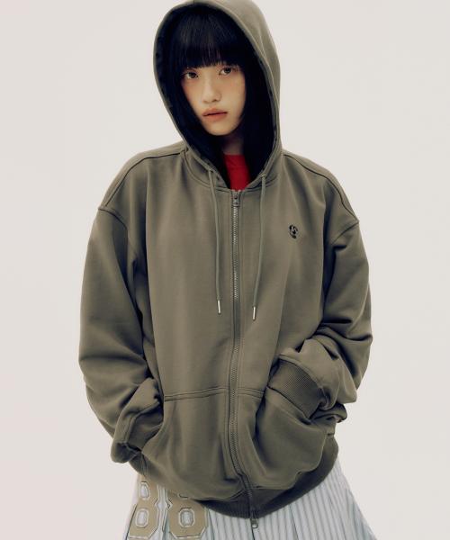 투웨이 노멀 후드 밀리터리 절개 배색 더블 스트링 후드집업_ 2COLOR