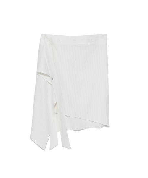 (w) TCM button layered skirt (ivory)