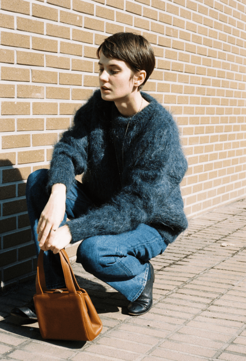 Shabby Mohair Knit_ MIDNIGHT BLUE
