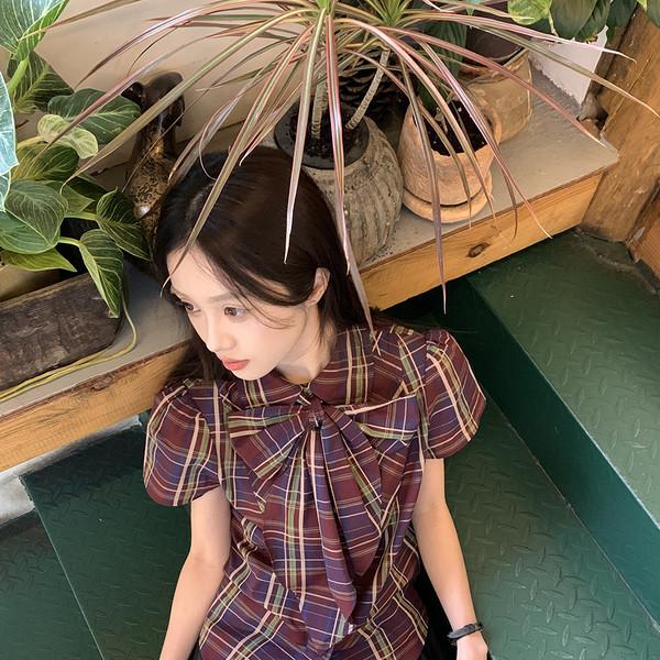 SBB Purple Plaid Romantic Tie Strap Shirt