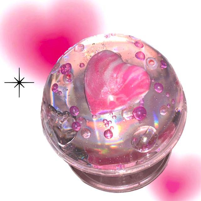 마젠타 하트 버블그립톡💗/ 레진 그립톡 반구그립톡 키치 하이틴 핑크 비비드 폰케이스 투명케이스