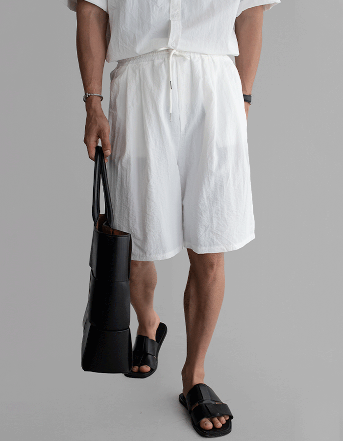 새티 링클 버뮤다 팬츠