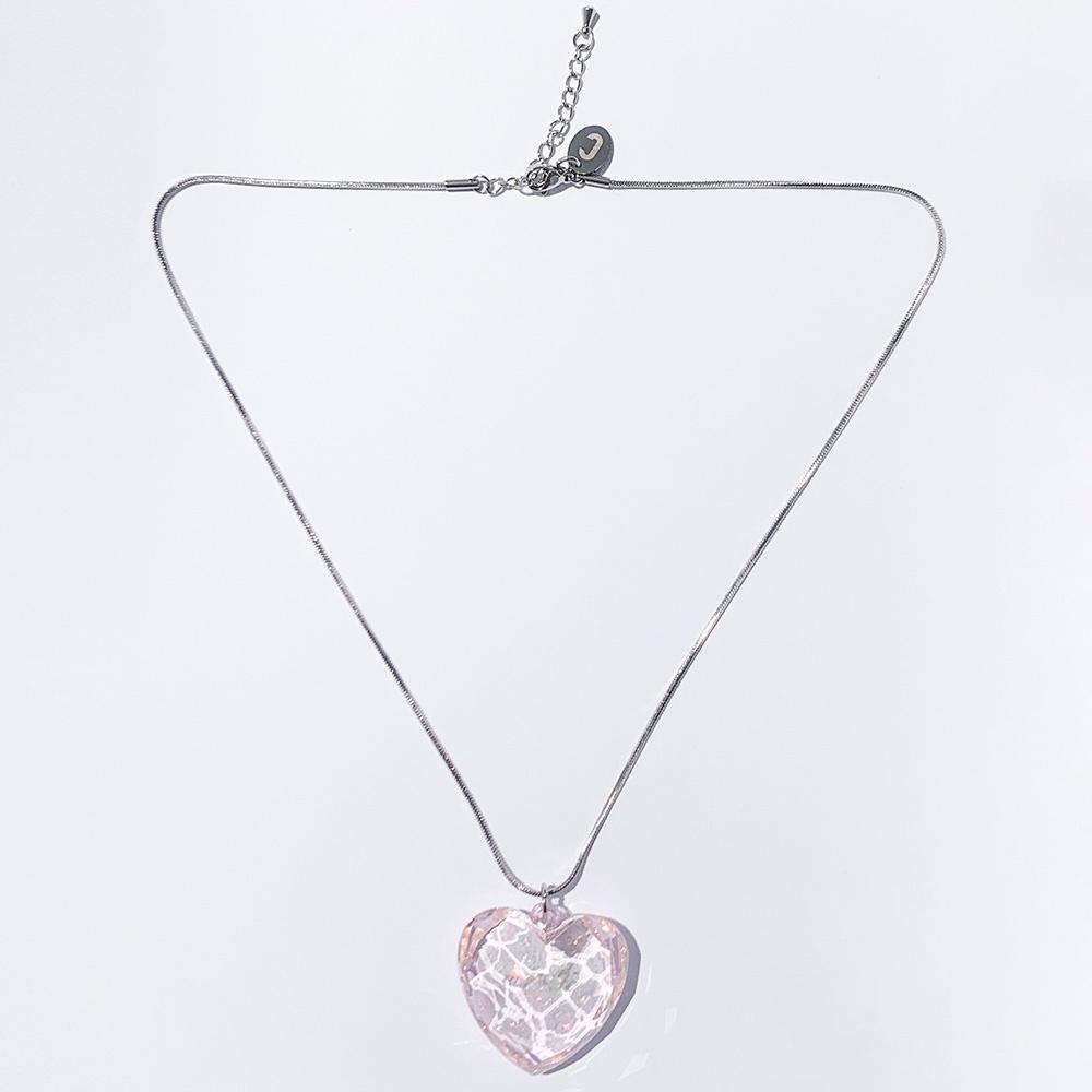 Plastic Love Necklace (Clear Pink)