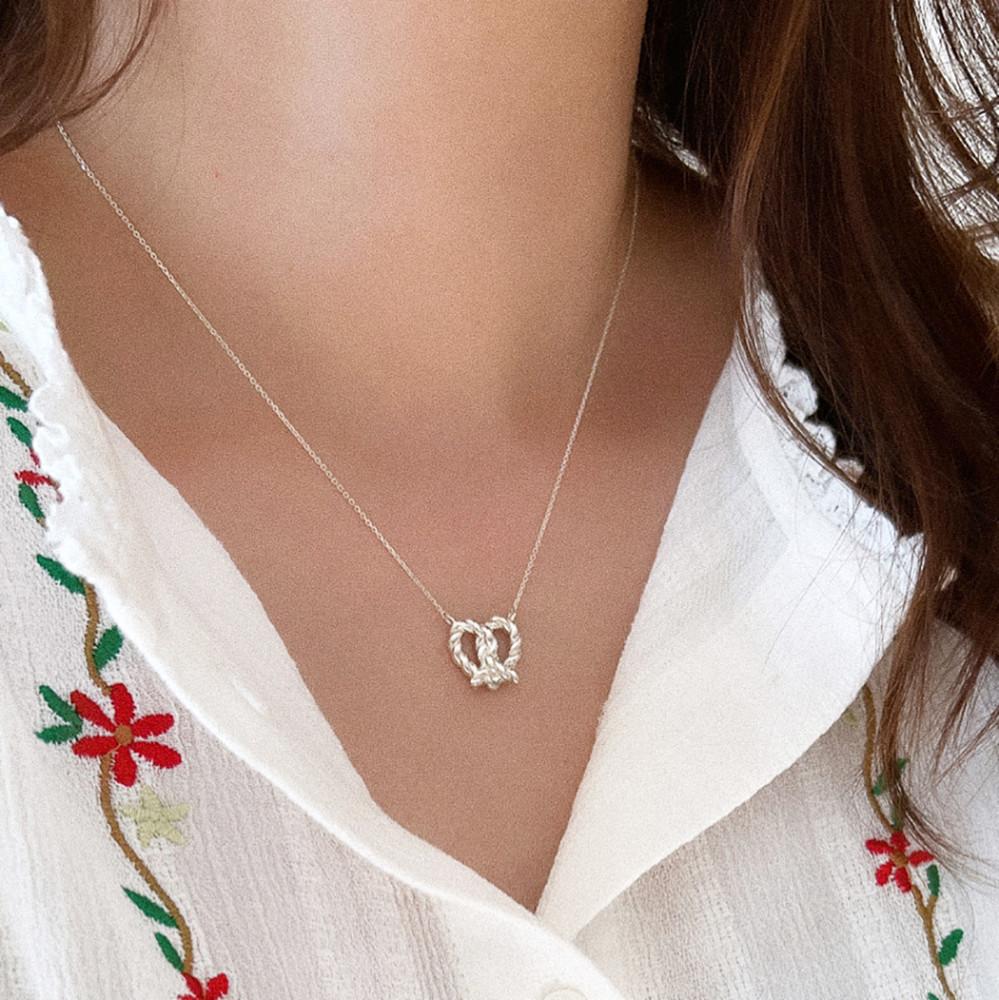 실버925 버터 브레드 펜던트 드롭 목걸이 2color 실버 골드