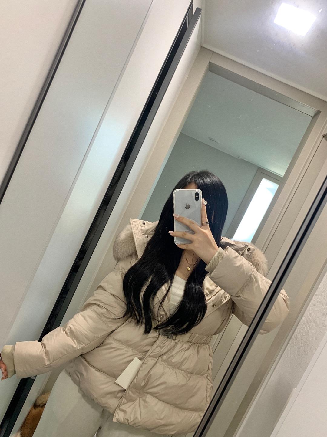 [얼리버드2/선주문가]겨울 리얼 폭스퍼 덕다운 버클 벨트 숏패딩 롱패딩