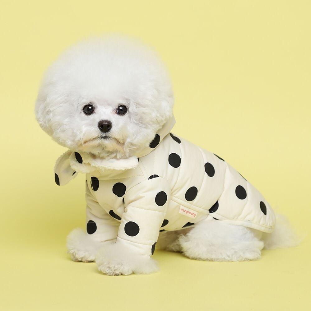 도트 패딩 양면 점퍼 화이트