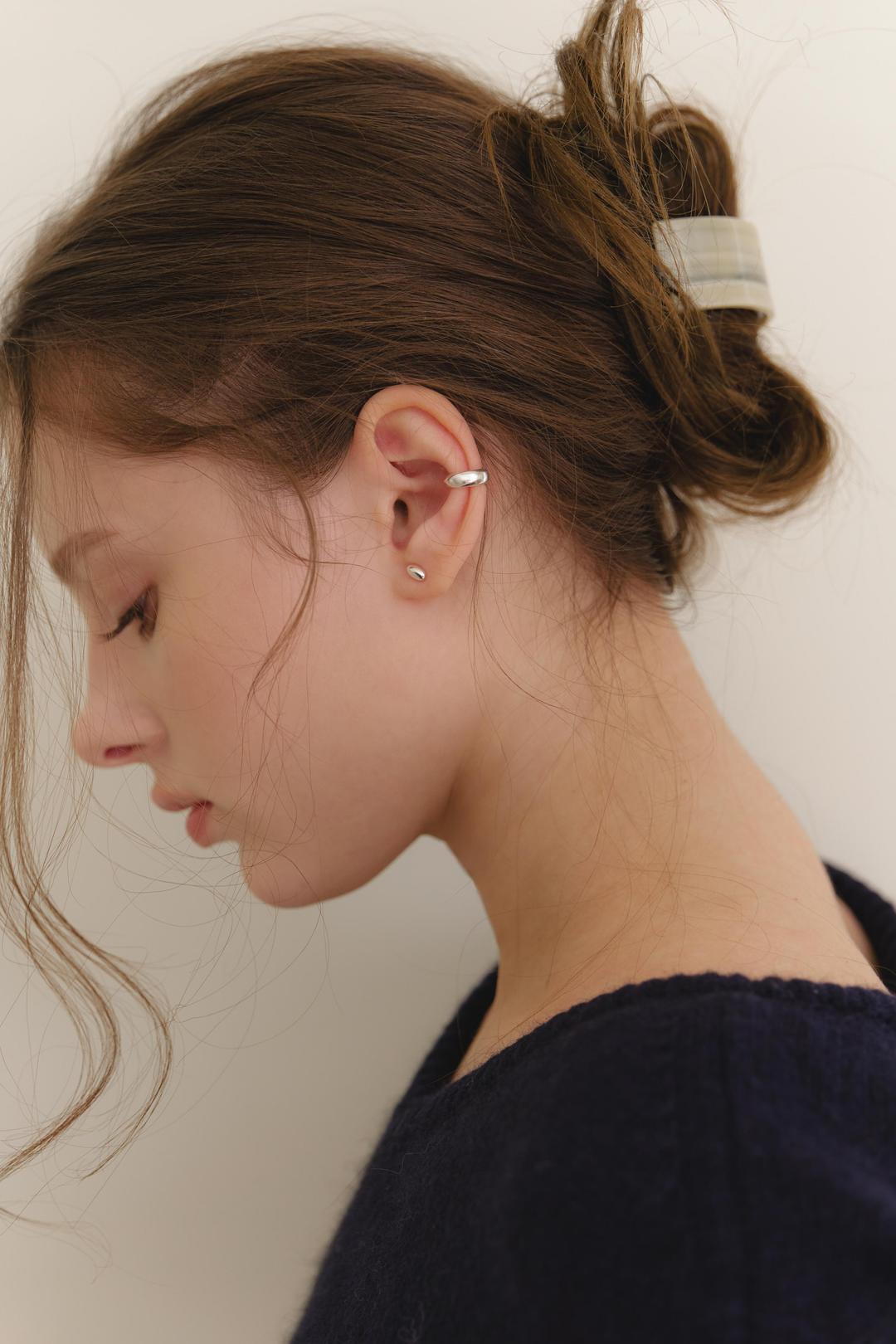 [925 Silver] Grain Earrings (Silver)