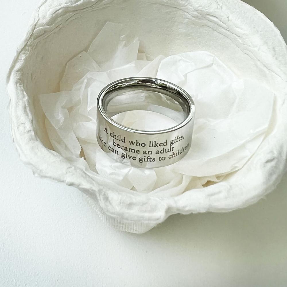 아동후원 [ 보육원 전액 기부 ] 후원반지 - 써지컬스틸 레터링 반지 다온열차