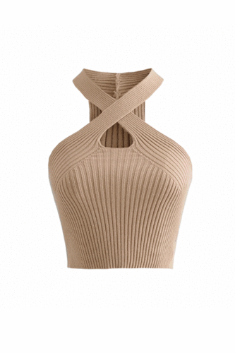 [블랙 당일배송] ♥섹시한 기본탑♥ 크로스 슬림 골지 크롭탑 (5color)