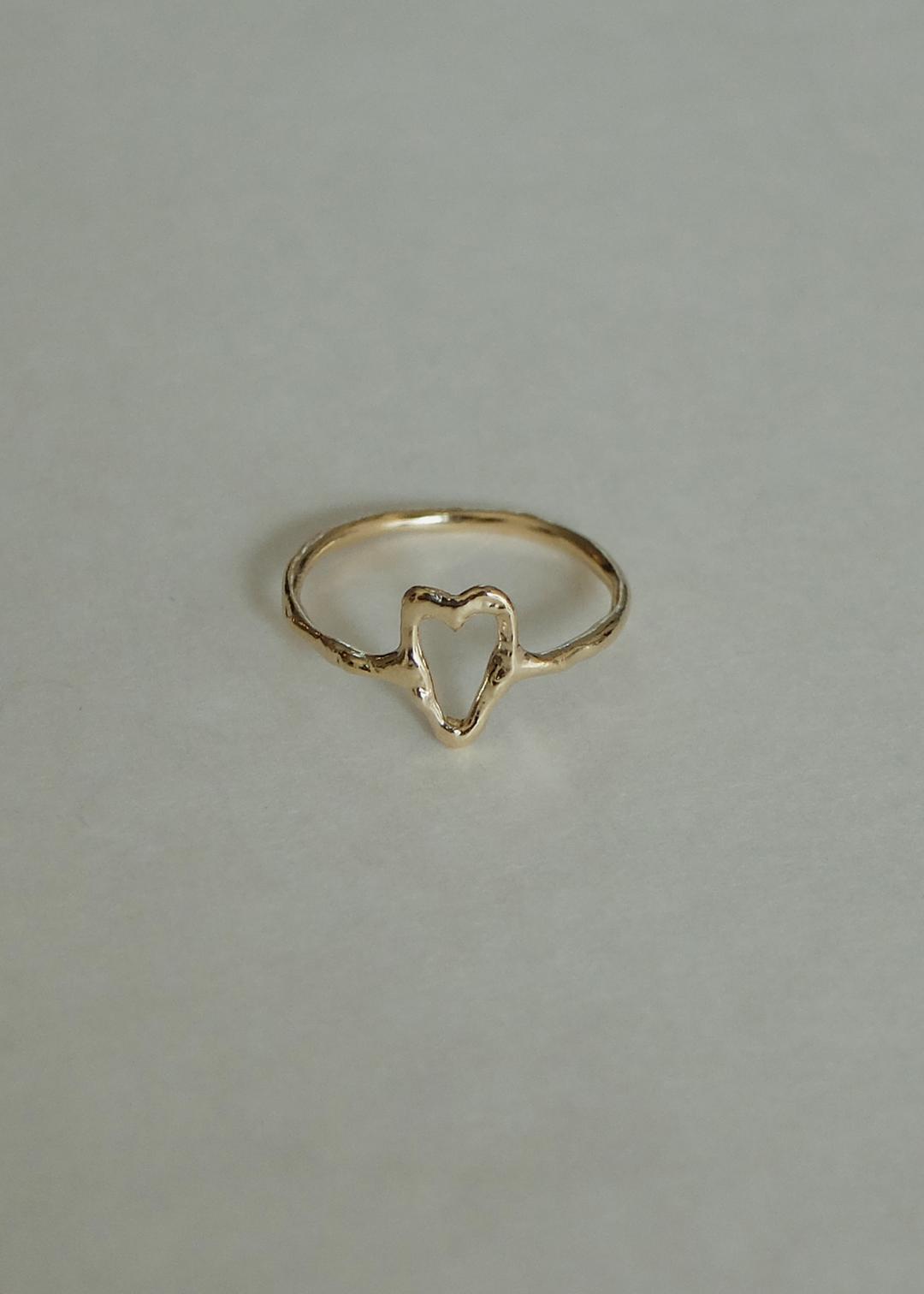 (14k) 갈대 반지 "Heart ring\"