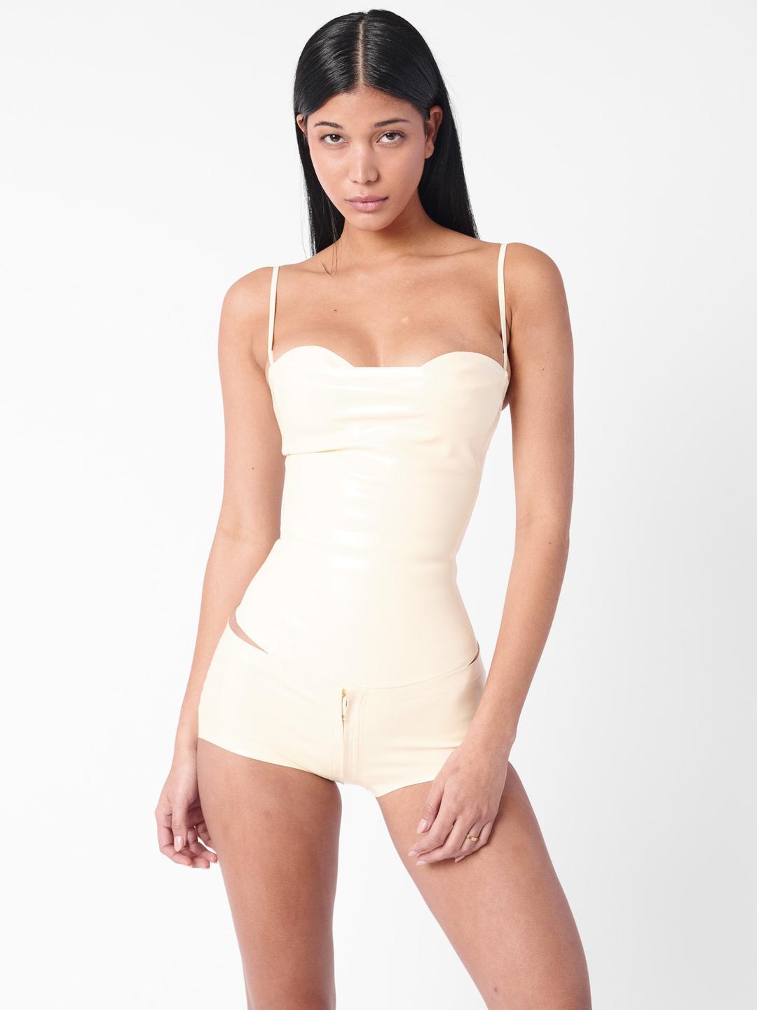 Agnes Latex Shorts White - XS