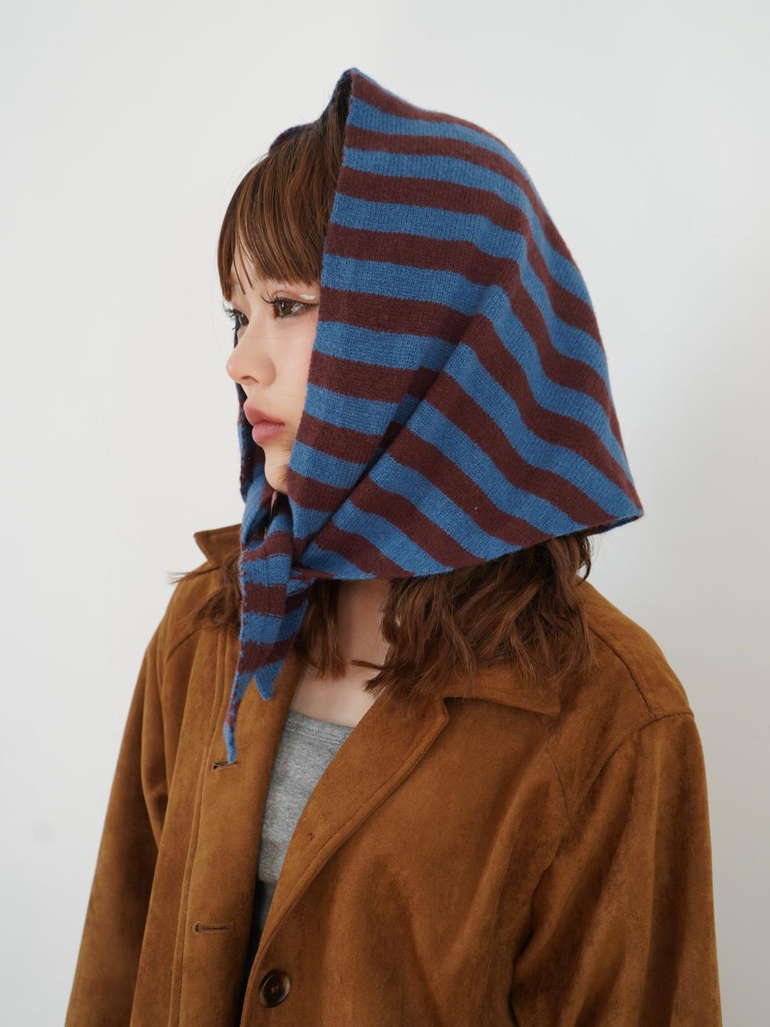 EMUNIEM ニットスカーフ E1391 - BLUE / ワンサイズ