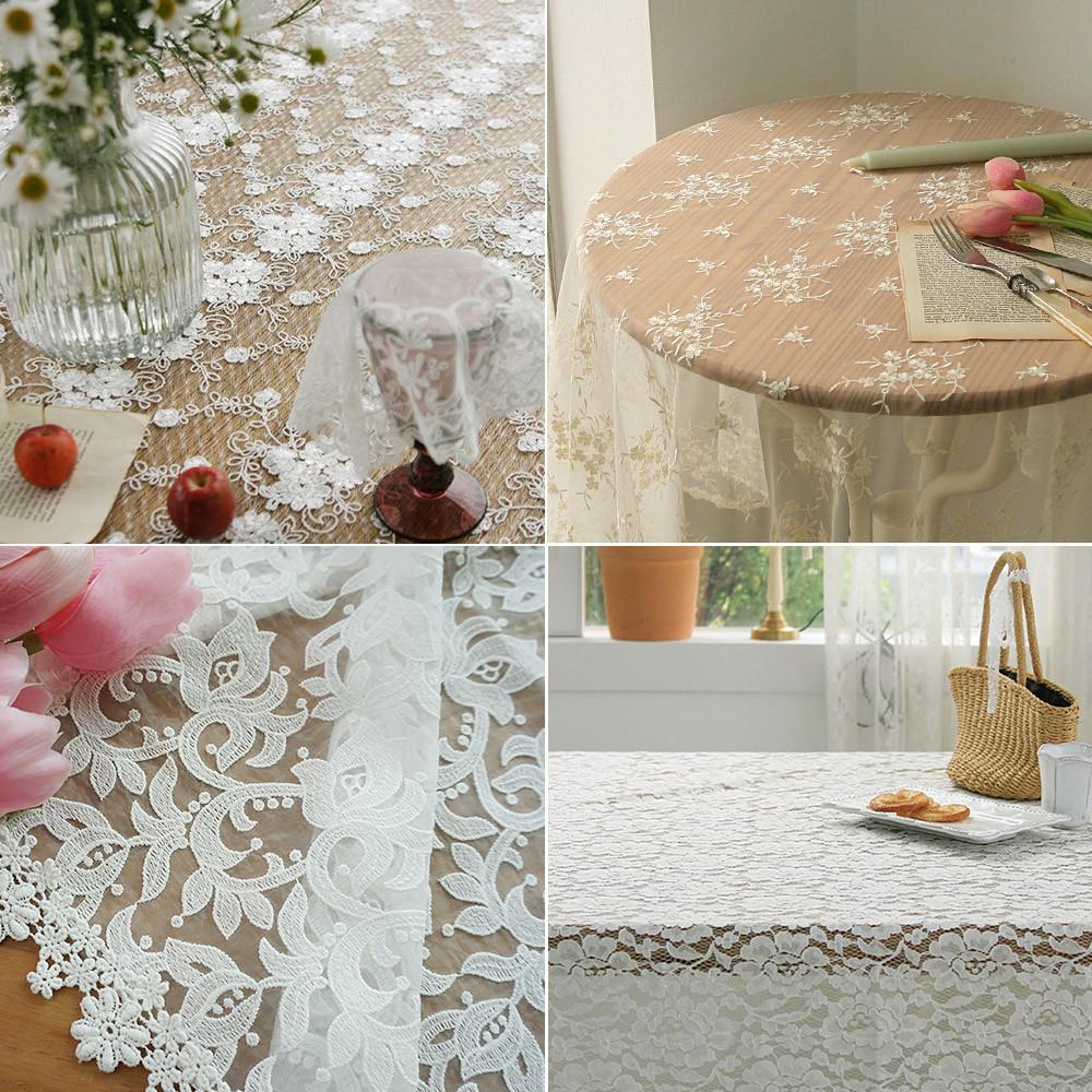 앤코튼 러블리 빈티지 레이스 테이블보 식탁보 10종 사각 원형 대형 미니 커버