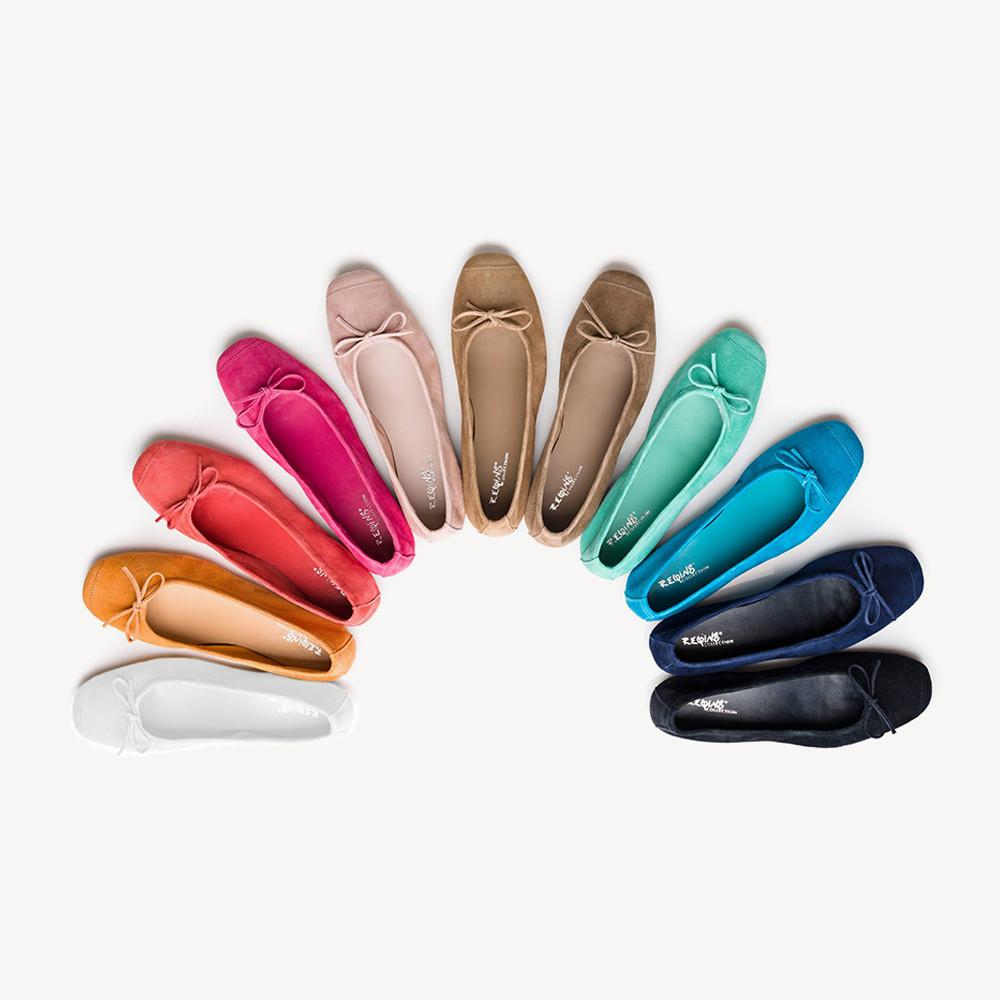 흐꺙 하모니 레더 스웨이드 발레리나 플랫슈즈