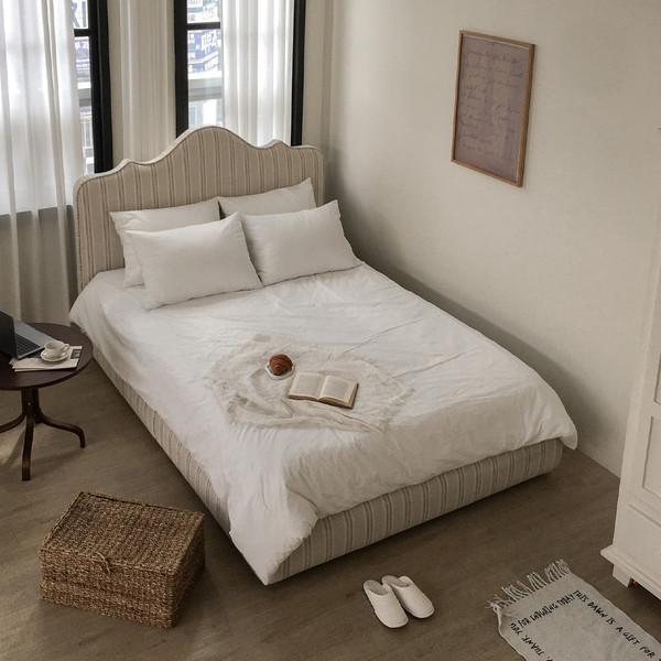 오셈 스트라이프 패브릭 침대프레임