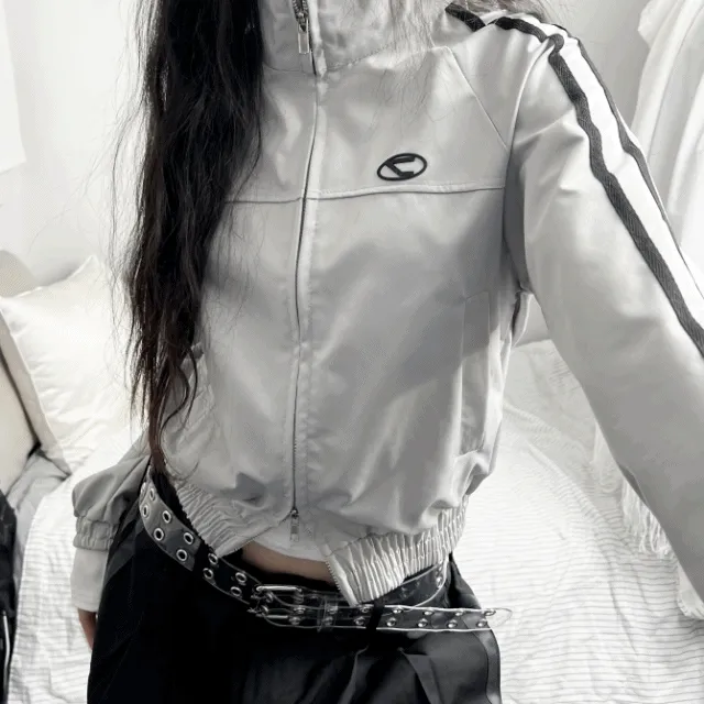y2k scotch gray zip-up