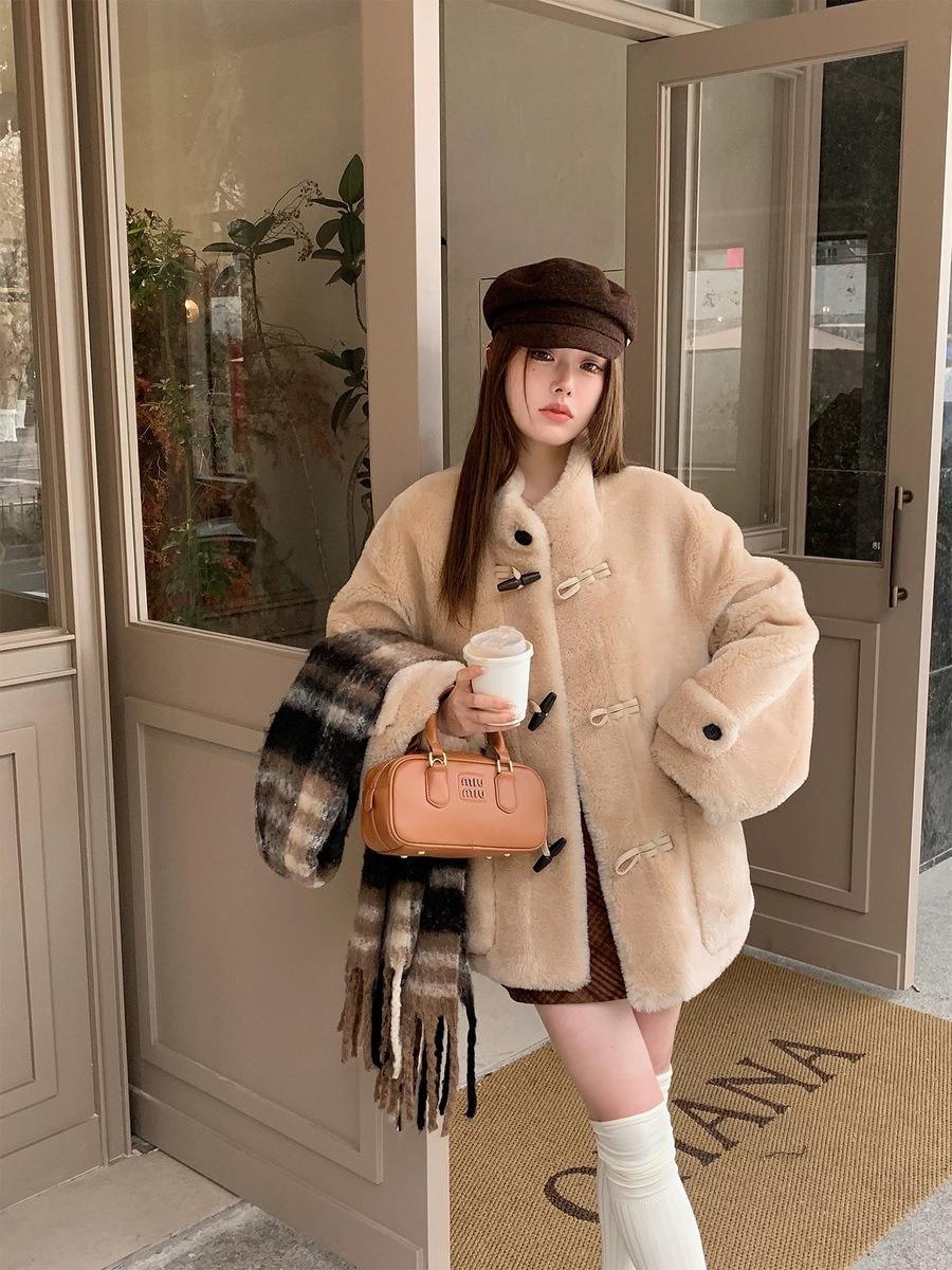 드리머 트리밍 스탠드 칼라 임폴트 퍼 코트