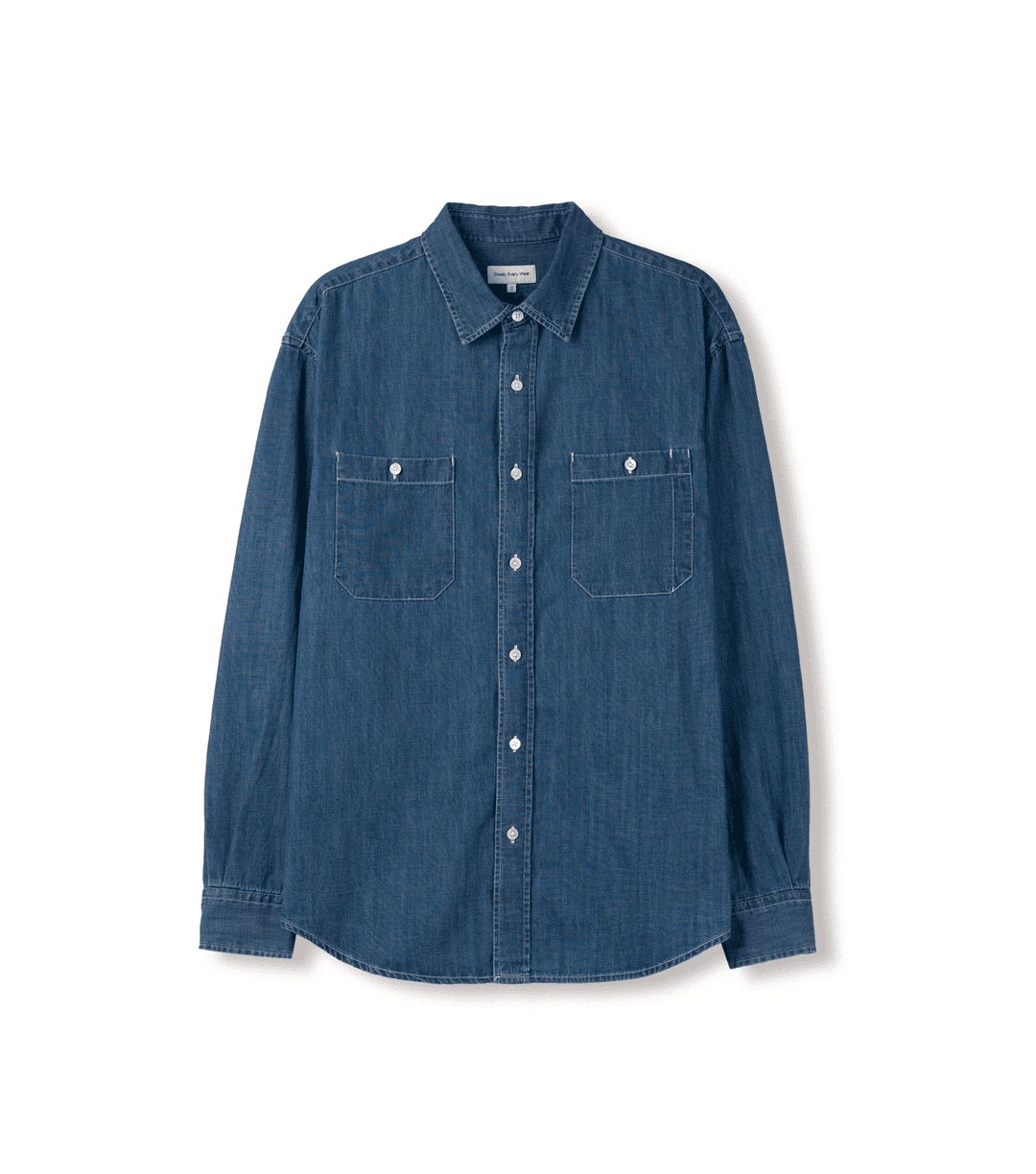 데님 워크 셔츠 (미디엄 블루)