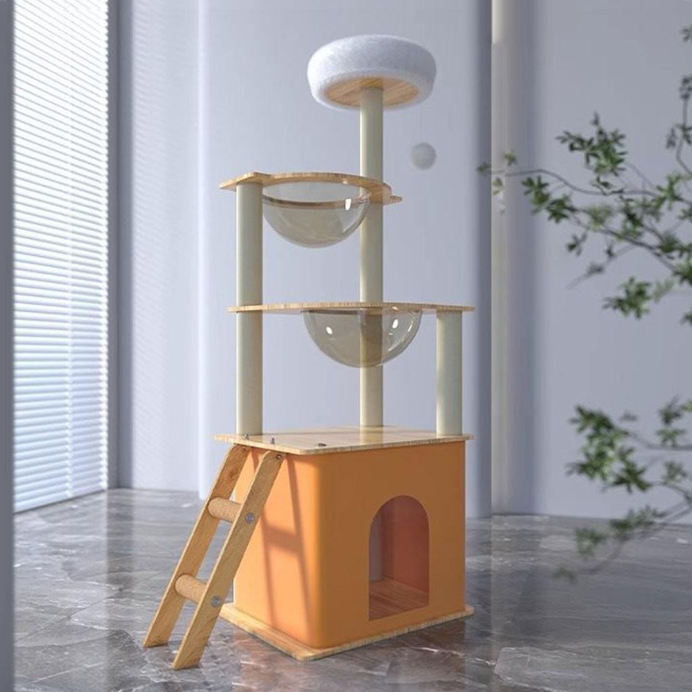 [아듀특가][무료배송] 크레용펫 클리어 2단해먹 캣타워