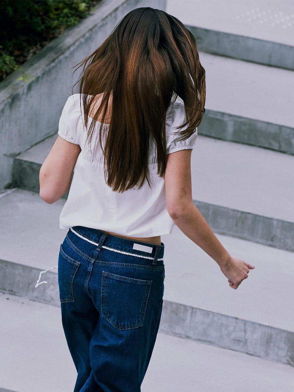SHIRRING COTTON TOP_OFF WHITE