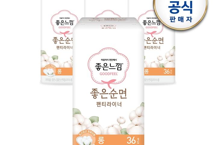 좋은느낌  라이너 좋은순면 롱 36px4팩