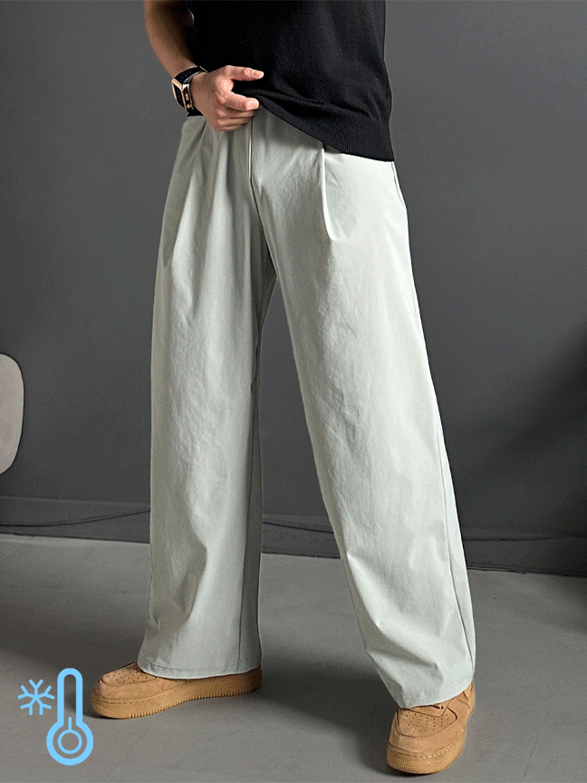 막스 아이스 핀턱 와이드 팬츠