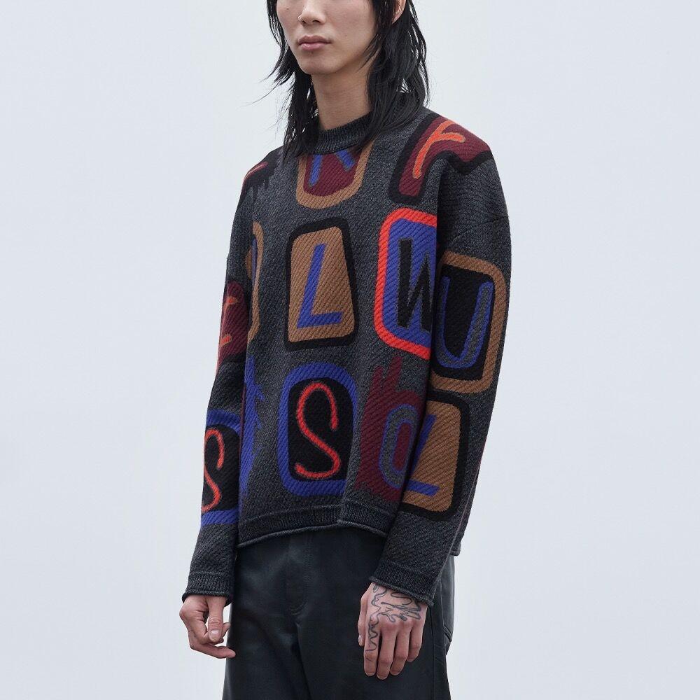 (M) 레터 니트 블랙 LETTER KNIT BLACK