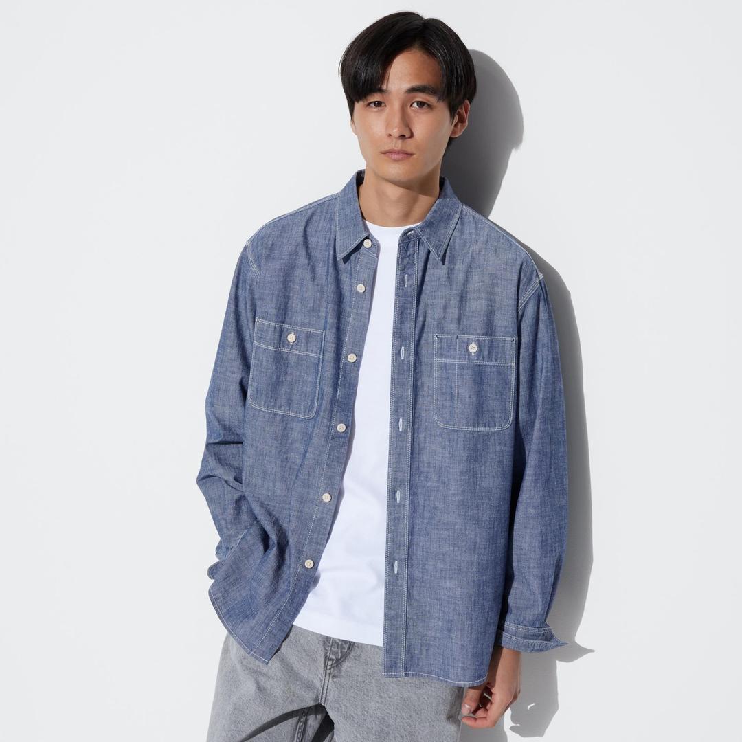 샴브레이워크셔츠(긴팔) | UNIQLO KR