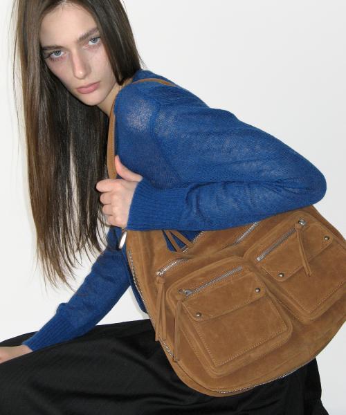 Double Pocket Shoulder Bag, CAMEL