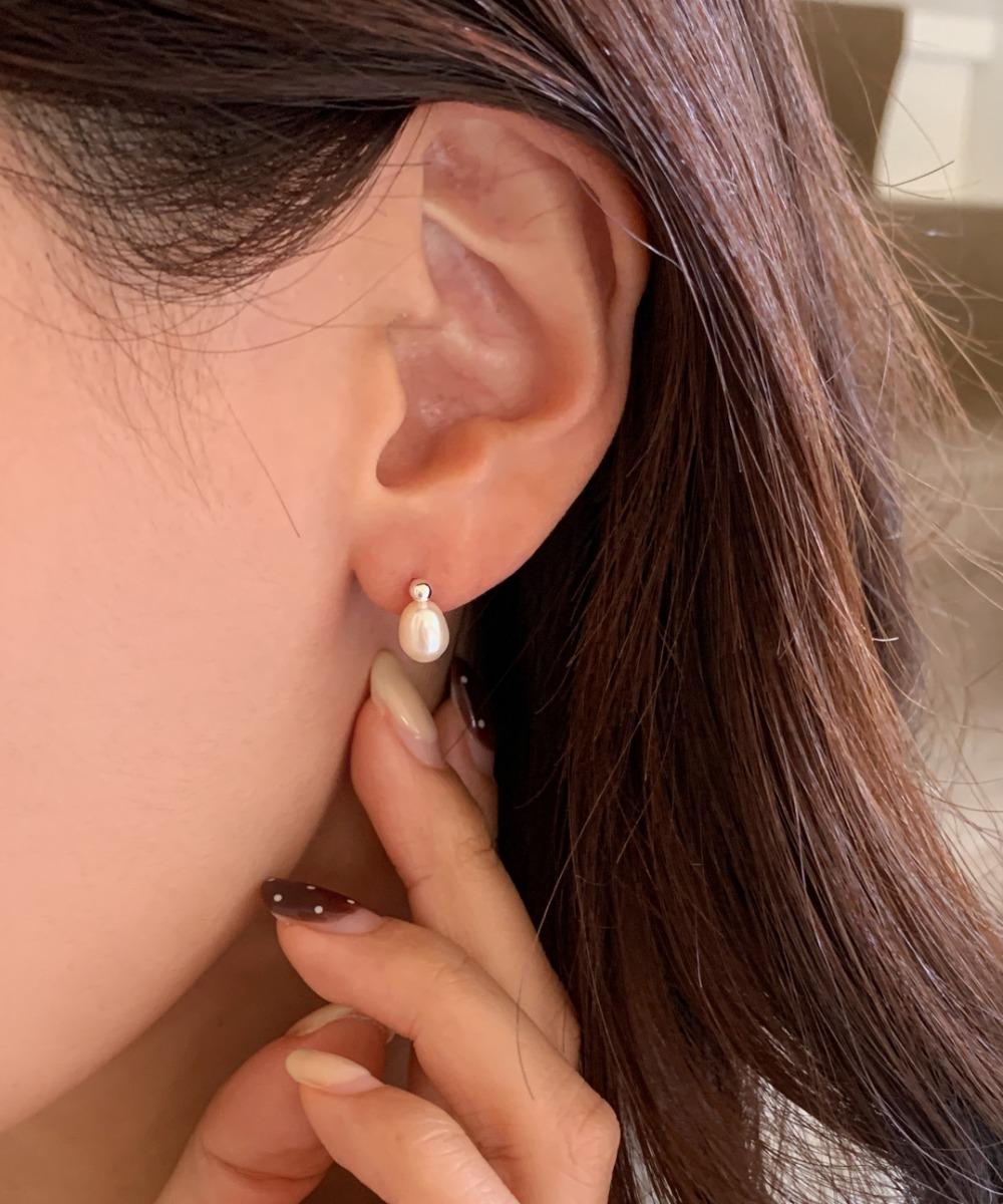 [silver925] 넛츠 담수진주 미니 귀걸이