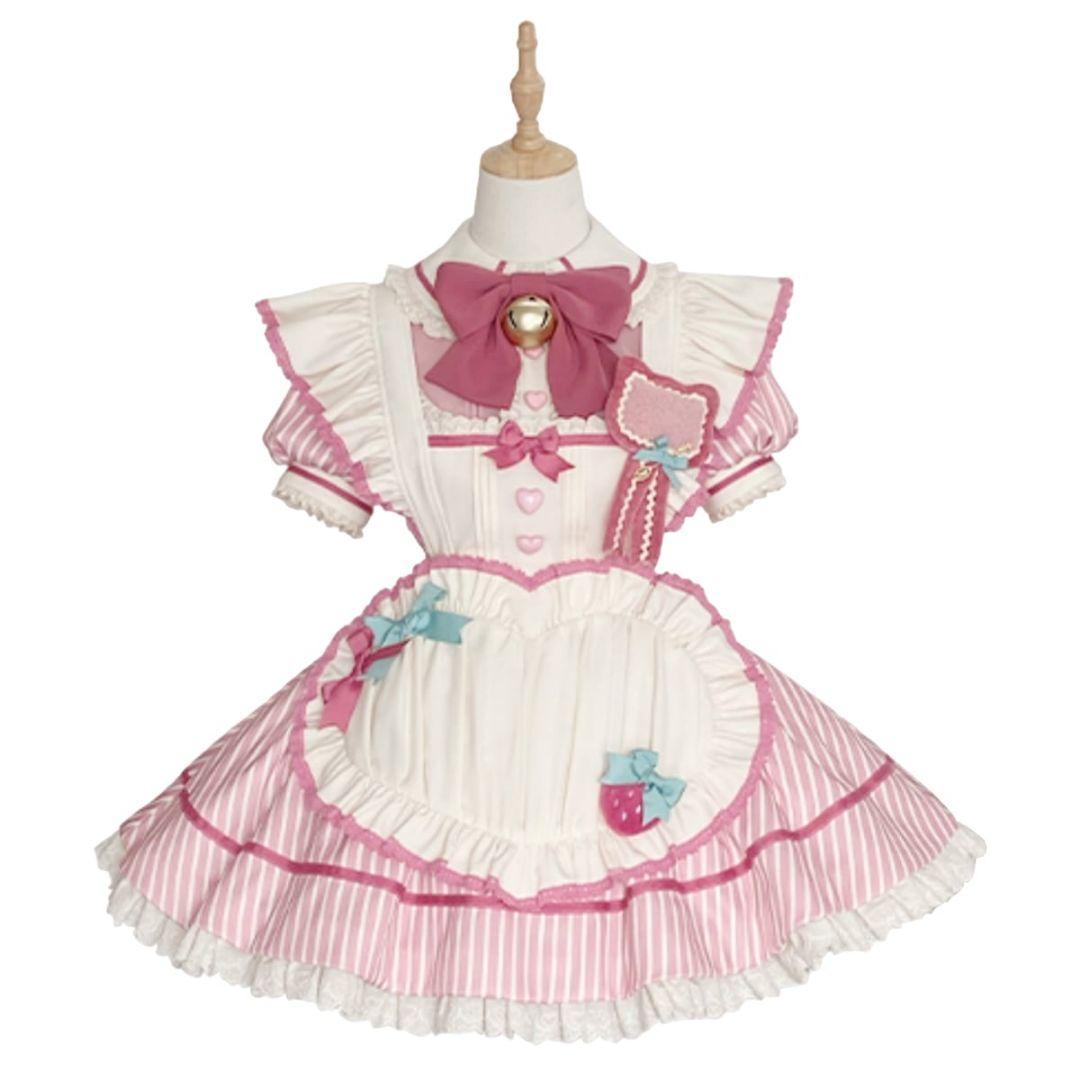 イチゴピンクストライプワンピース　amavel mars Ank Rouge