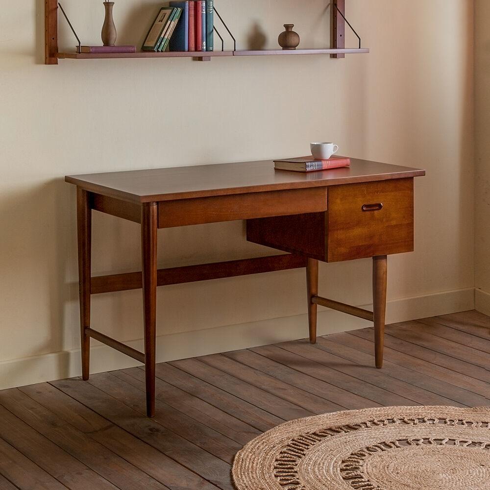 [장미맨숀] 리브 원목 책상 (브라운)