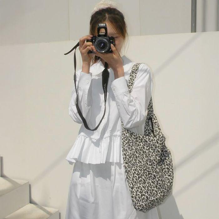 Rabbit eco bag_black flower