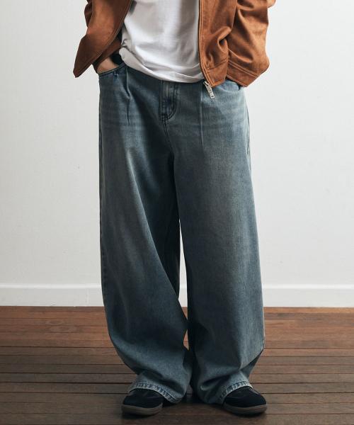 톤즈(TONES)  [키링SET] VTG 와이드 데님팬츠-인디고 - 사이즈 & 후기 | 무신사