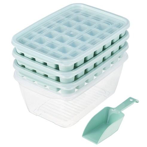 코멧 키친 사각 얼음 트레이 35구 3p + 얼음통 + 스쿱 세트, 혼합색상, ONE SIZE, 1개
