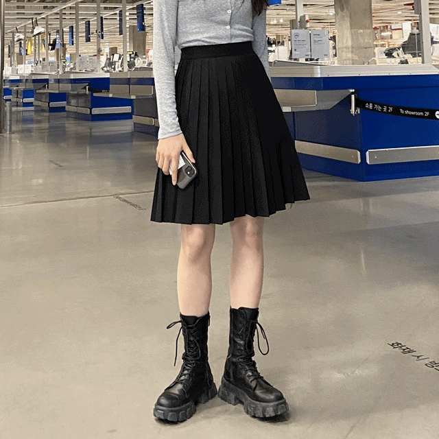 [당일발송/테니스] 기본 플리츠 테니스 스커트 미디스커트 주름스커트 밴딩스커트 (5 color)