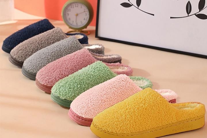 파스텔 실내화 겨울 털슬리퍼 여성/남성 사무실 털 실내화 거실화 6colors