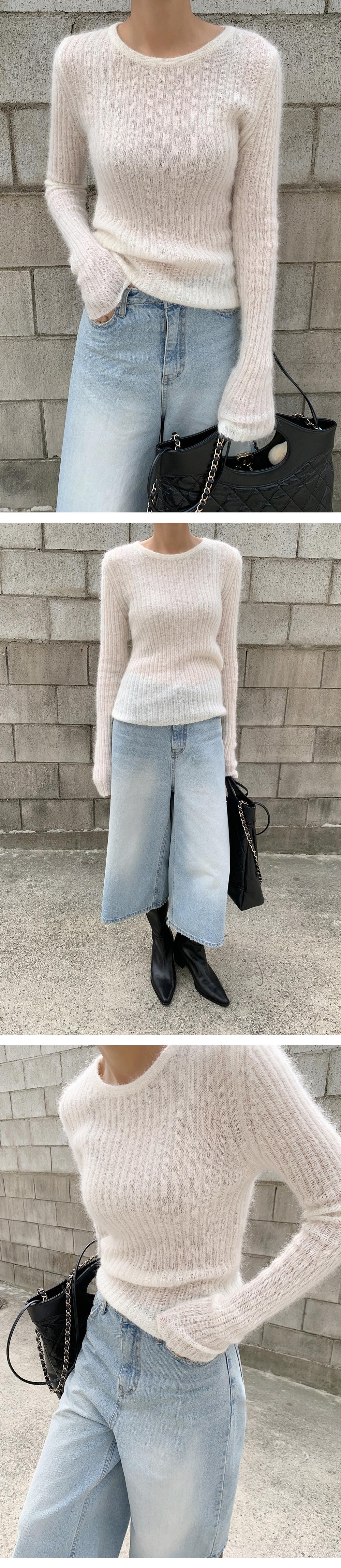 알파카헤어골지니트